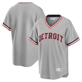 mens nike gray detroit tigers road cooperstown collection t